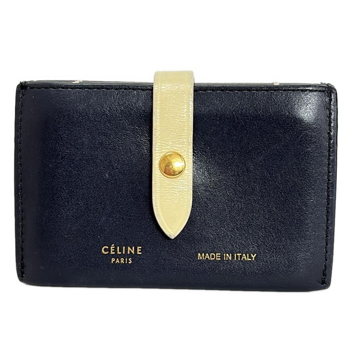 CELINE セリーヌ カードケース - ダークネイビー×アイボリー レザー
