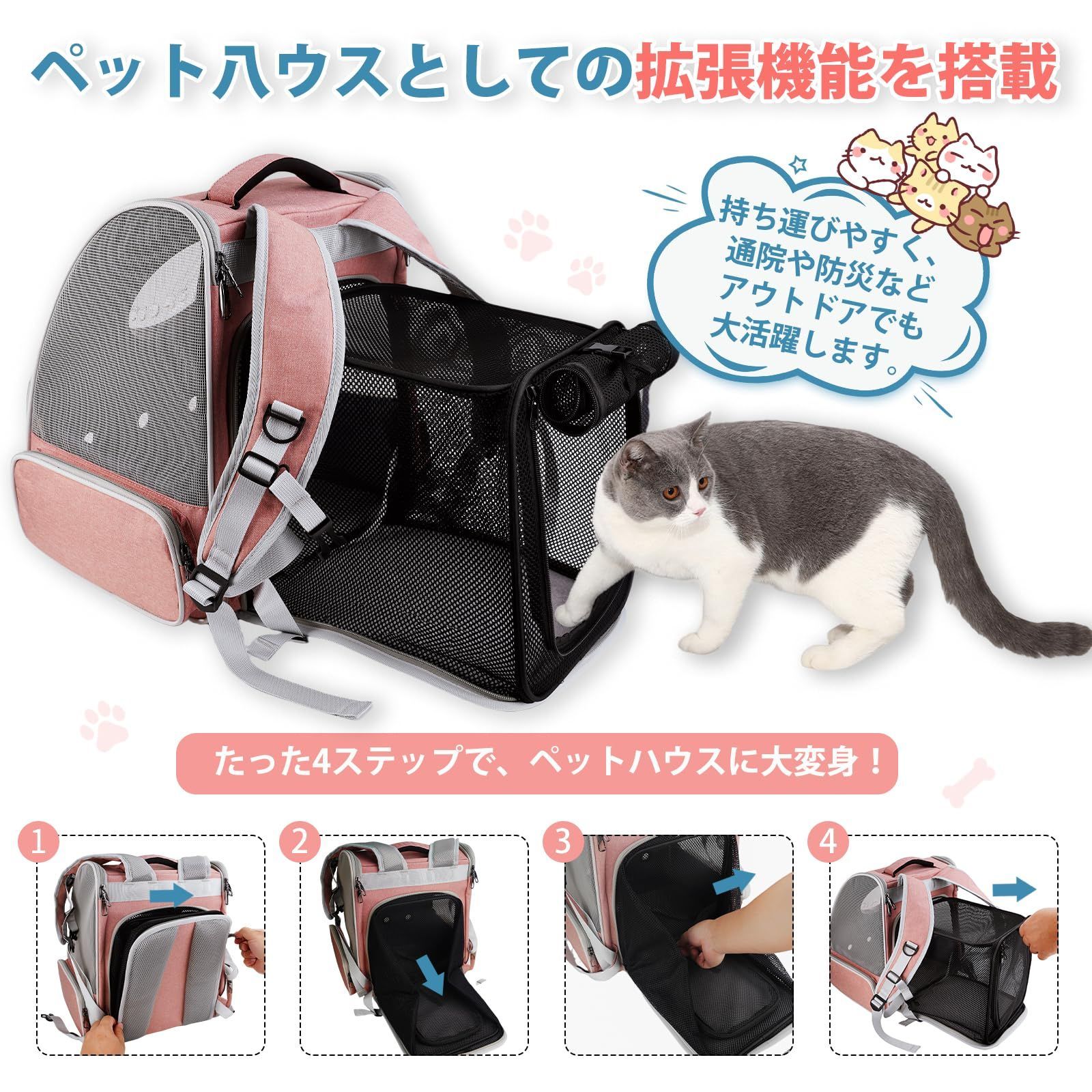 犬 リュック 猫 ペット バッグ リュックキャリー キャリーケース