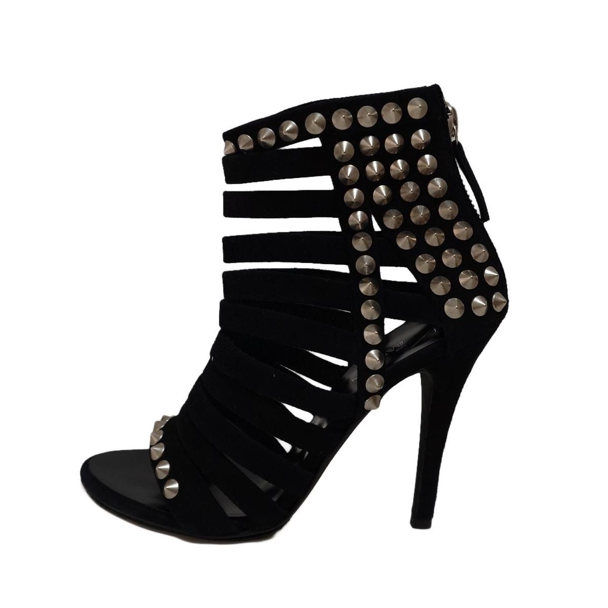 giuseppe zanotti ジュゼッペザノッティ ショートブーツ 37 レディース - 黒 スタッズ|BALMAINコラボ