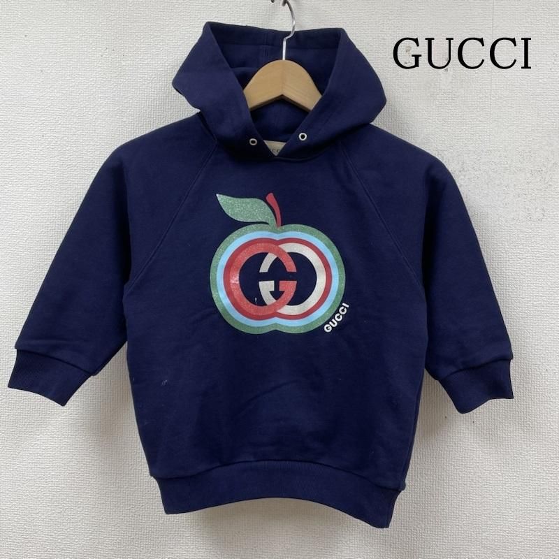 GUCCI グッチ パーカー 長袖 キッズ スウェット パーカー GGアップル プリント インターロッキング 子供服