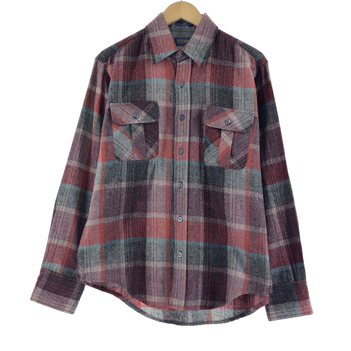 古着 70年代 GREAT NORTHWEST SPORTSWEAR チェック柄 ウールシャツ メンズL ヴィンテージ /eaa369814 【中古】/eaa369814