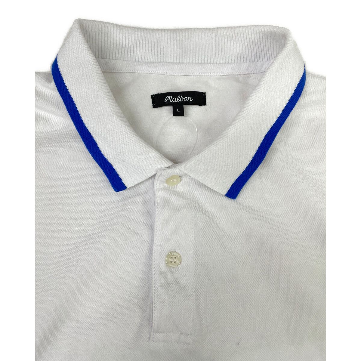 中古 メンズ マルボンゴルフ MALBON GOLF 半袖ポロシャツ L 白