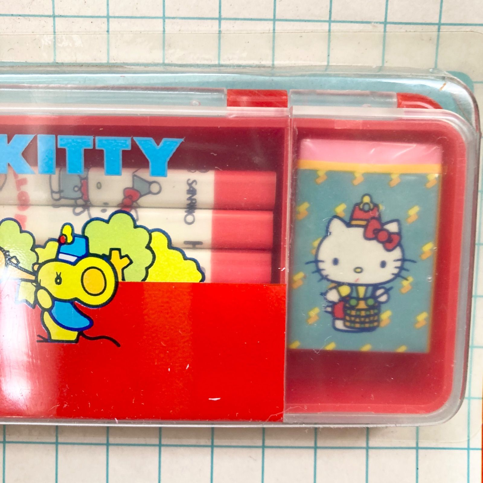 レトロ キティちゃん ペンケース、鉛筆削り 新品 未開封】ハローキティ レトロ ペンケース 鉛筆 消しゴム