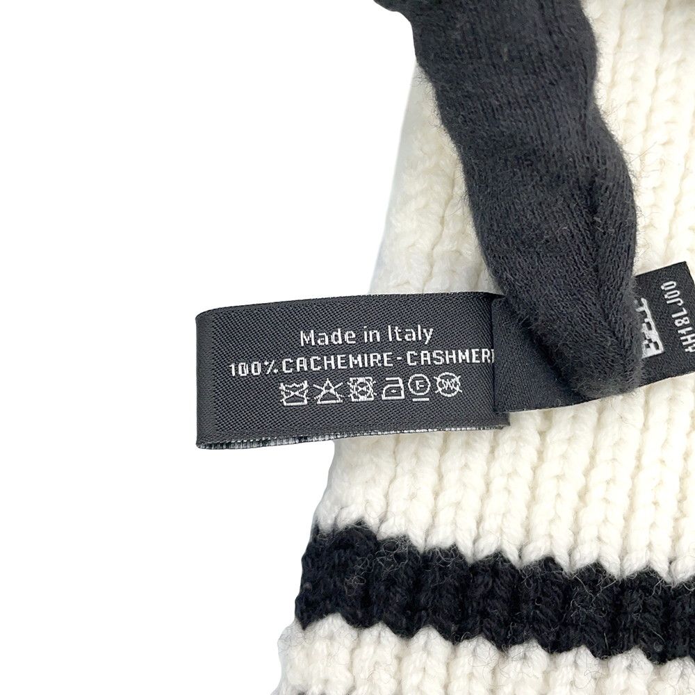 シャネル マフラー ココマーク ワッペン カシミヤ AAA409 CHANEL 白