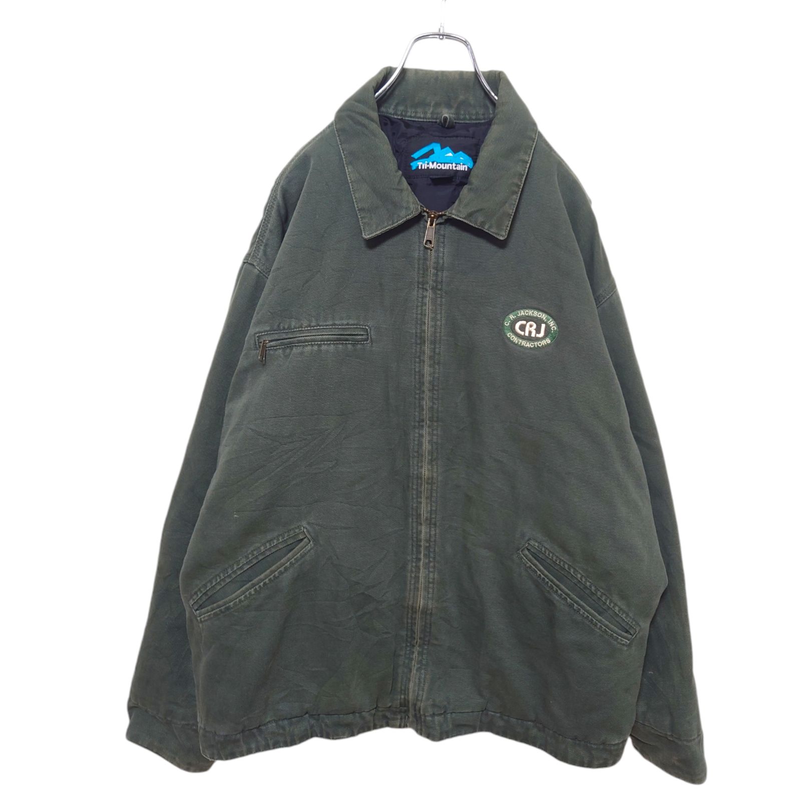 Tri-Mountain】企業ロゴ刺繍 中綿入りダックデトロイトジャケット S  