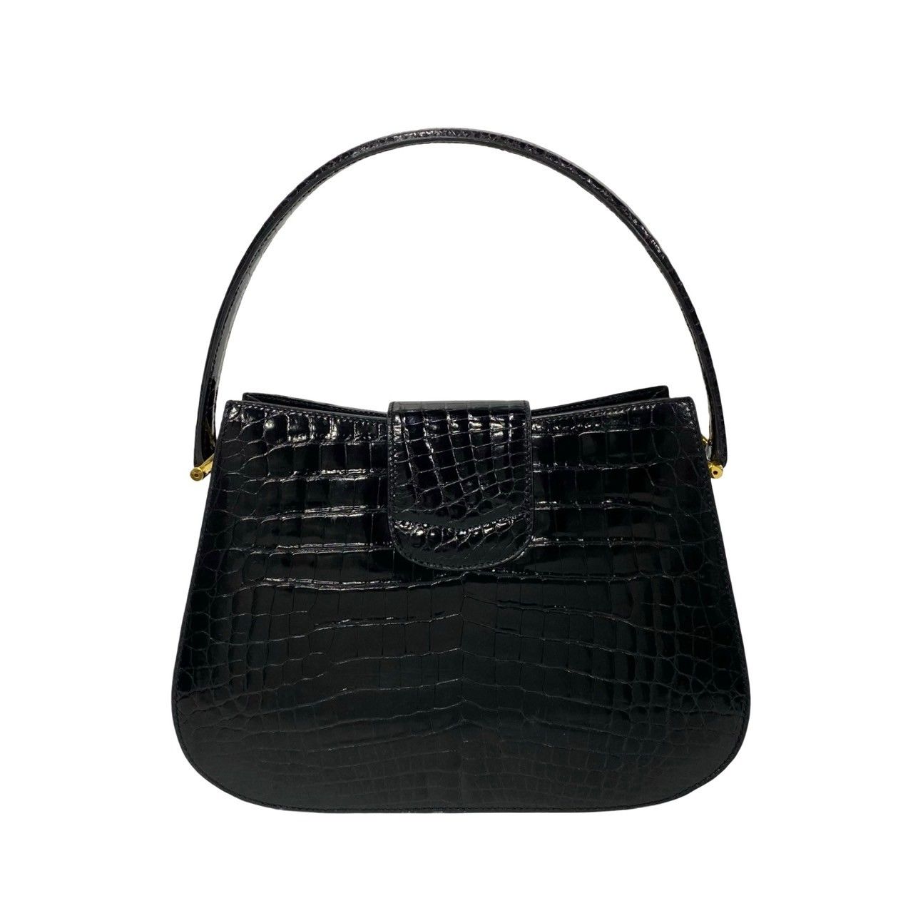 極 美品 希少品 CELINE セリーヌ ヴィンテージ ロゴ 金具 クロコ 