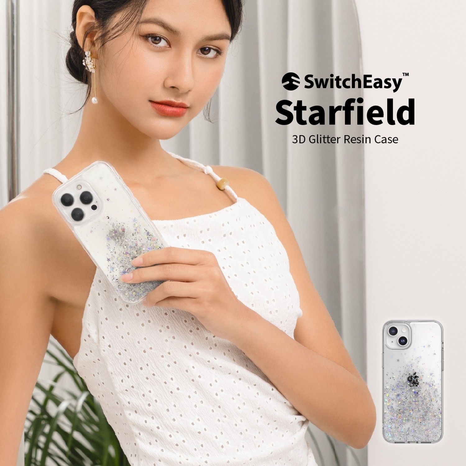 iPhone15Plus ケース キラキラ ラメ かわいい 耐衝撃 米軍 MIL規格 スマホケース Apple Apple iPhone15 Plus アイフォン15 プラス 対応 SwitchEasy StarField