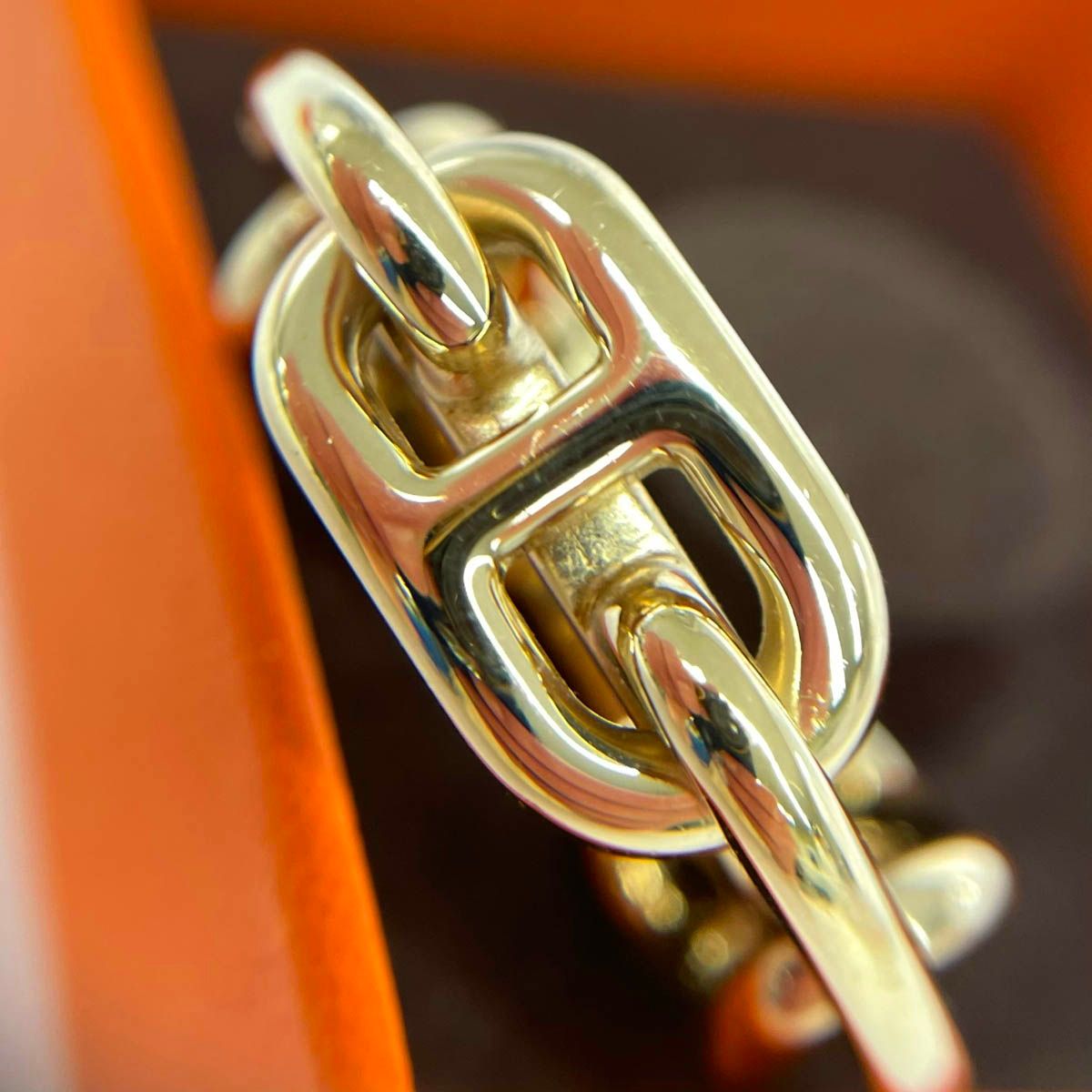 美品 HERMES エルメス シェーヌダンクル スカーフリング