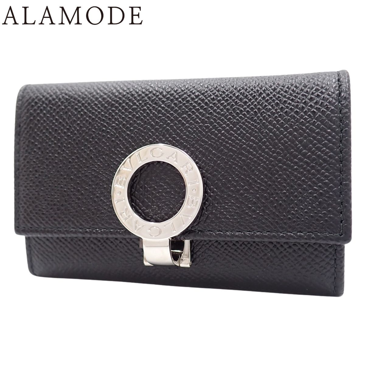 BVLGARI ブルガリ ブルガリ ブルガリ マン 6連 キーケース 六連 小物 グレインカーフレザー ブラック黒 シルバー金具 30422 メンズ 40802161002 アラモード