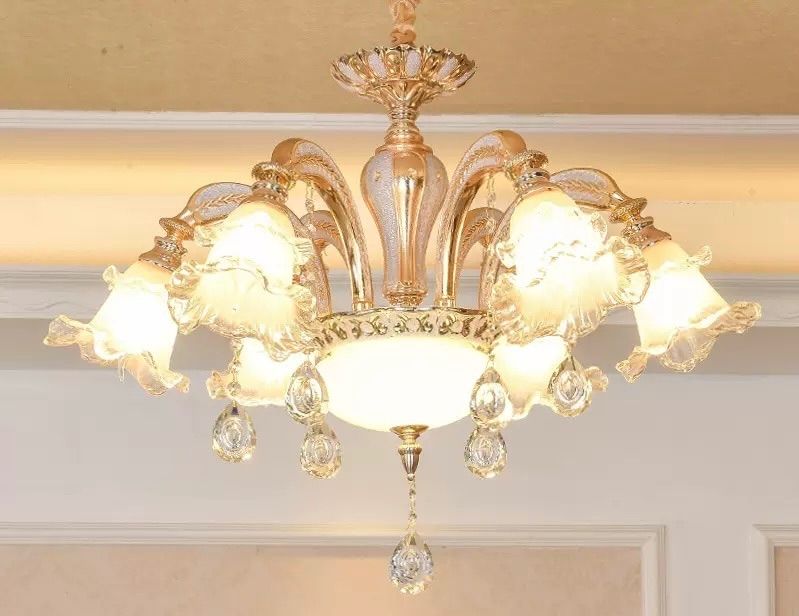 ゴールドクリアシャンデリア 6灯 【公式通販】