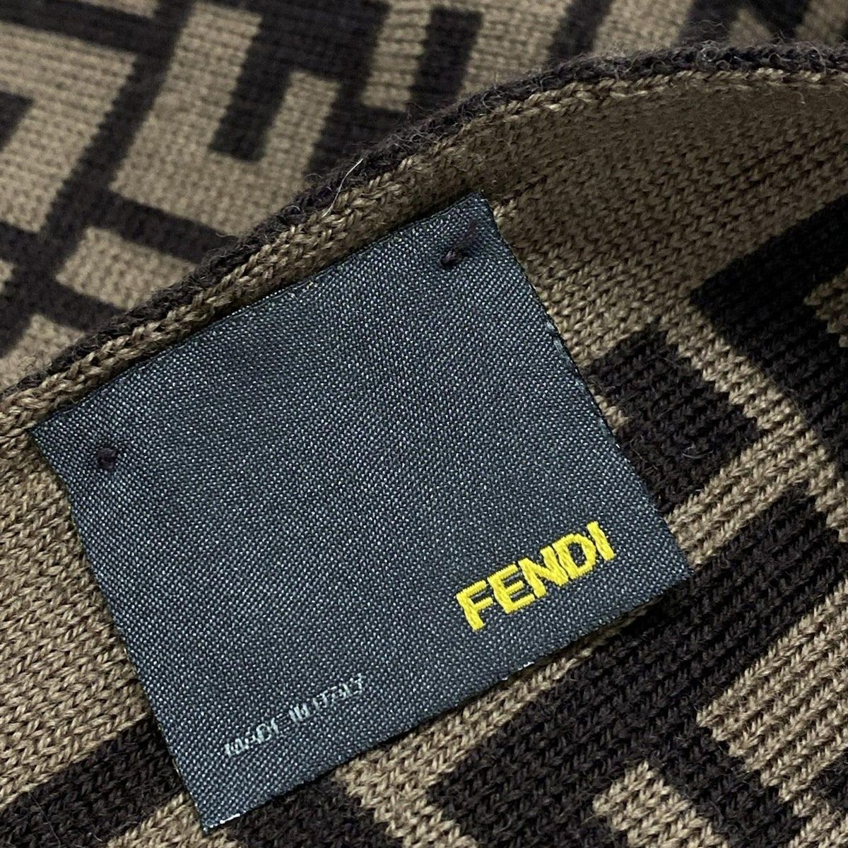 FENDI(フェンディ) マフラー美品 - ダークブラウン×ベージュ