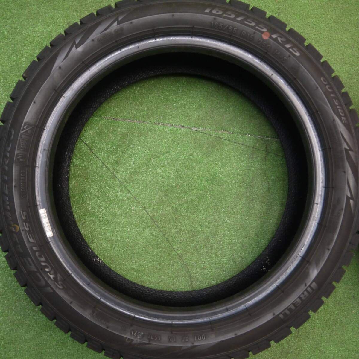 興奮 バリ溝 21年 ほぼ10分 スタッドレス 165 55R15 ピレリ アイスアシンメトリコ タイヤ 15インチ 軽自動車 ワゴンR ムーヴ タント スペーシア等 5011701Hスタ