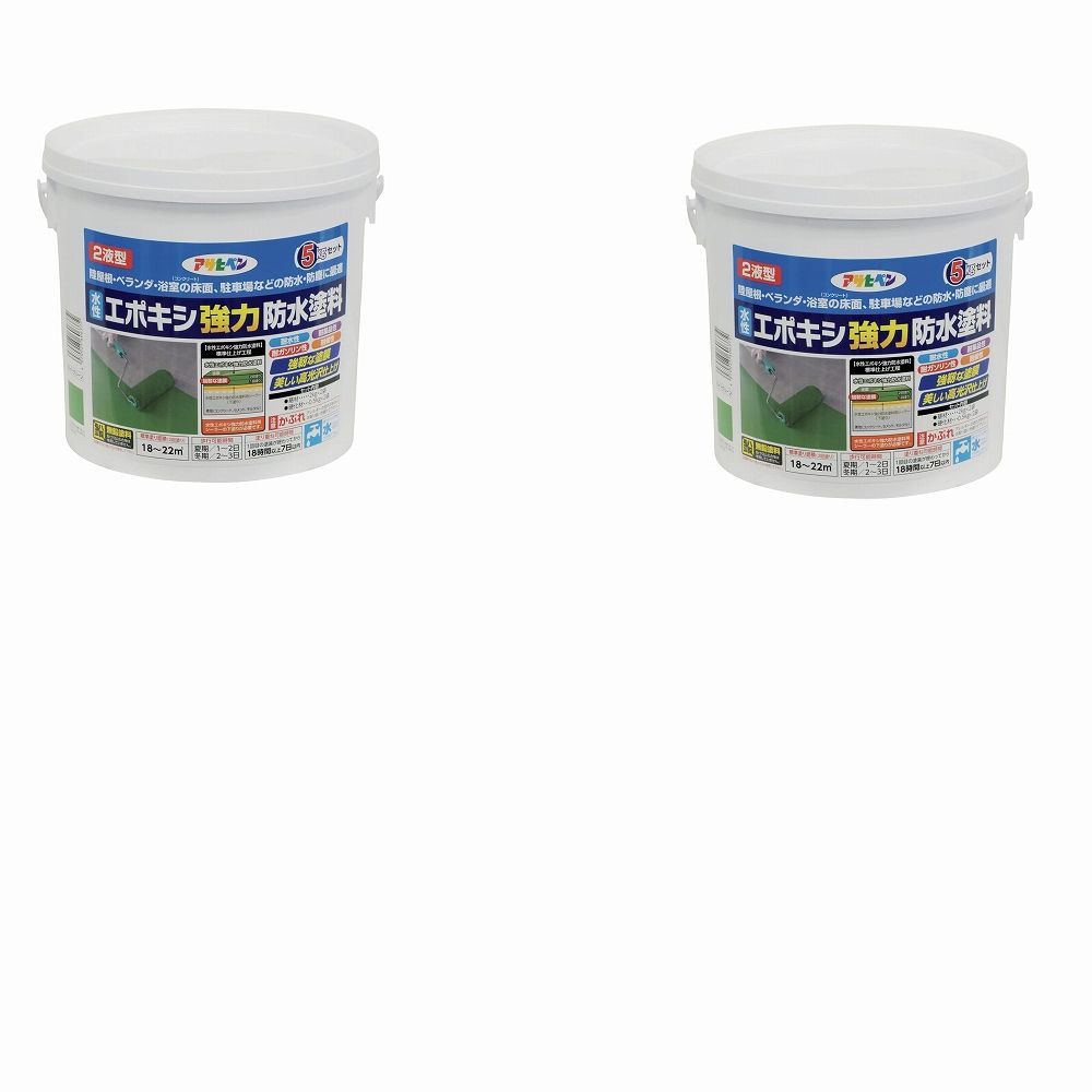 アサヒペン 水性エポキシ強力防水塗料 5KGセット ライトグリーン 606372 アサヒペン 防水塗料 水性エポキシ強力防水塗料 5kg ライトグリーン