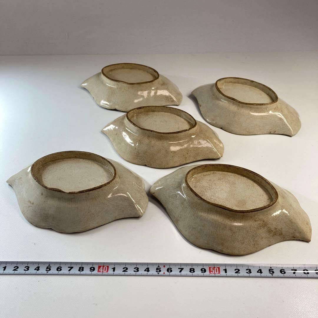 江戸初期　粟田焼　向付5客　幅16.6㎝　本Y5-0515☆トサカオ 江戸初期 粟田焼 向付5客 幅16.6㎝ 本Y5-0515☆トサカオ - メルカリ