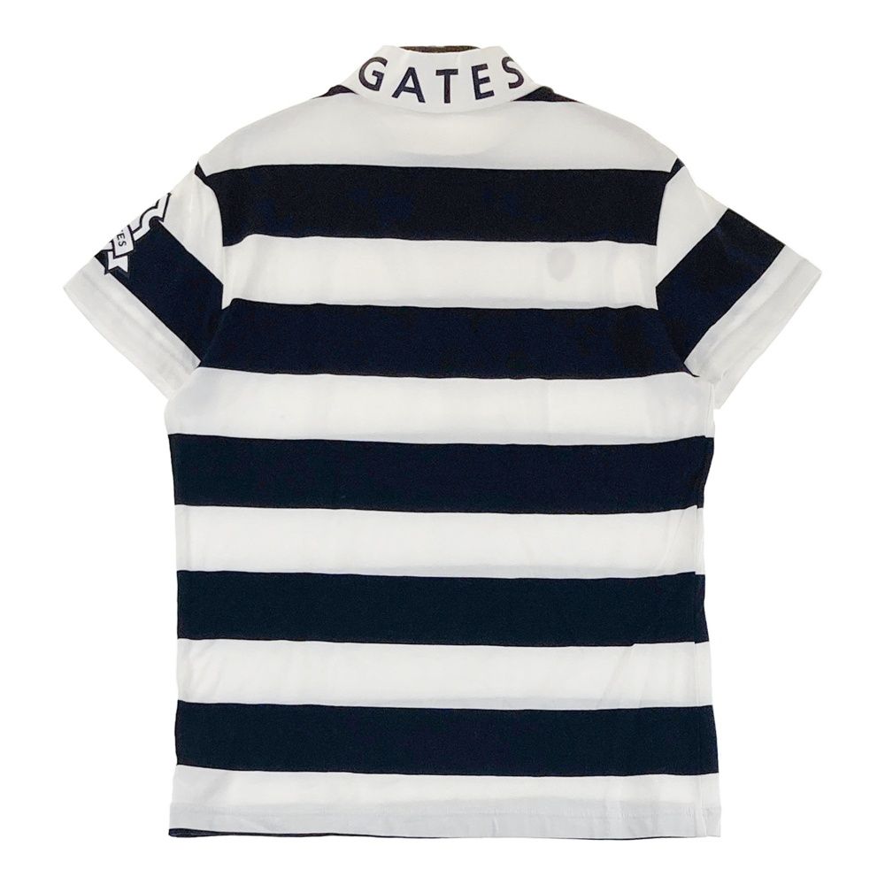 サイズ：1 PEARLY GATES パーリーゲイツ  ハイネック 半袖Tシャツ ボーダー柄 ネイビー系 [240101488499] ゴルフウェア レディース ストスト サイズ：1 PEARLY GATES パーリーゲイツ ハイネック 半袖Tシャツ
