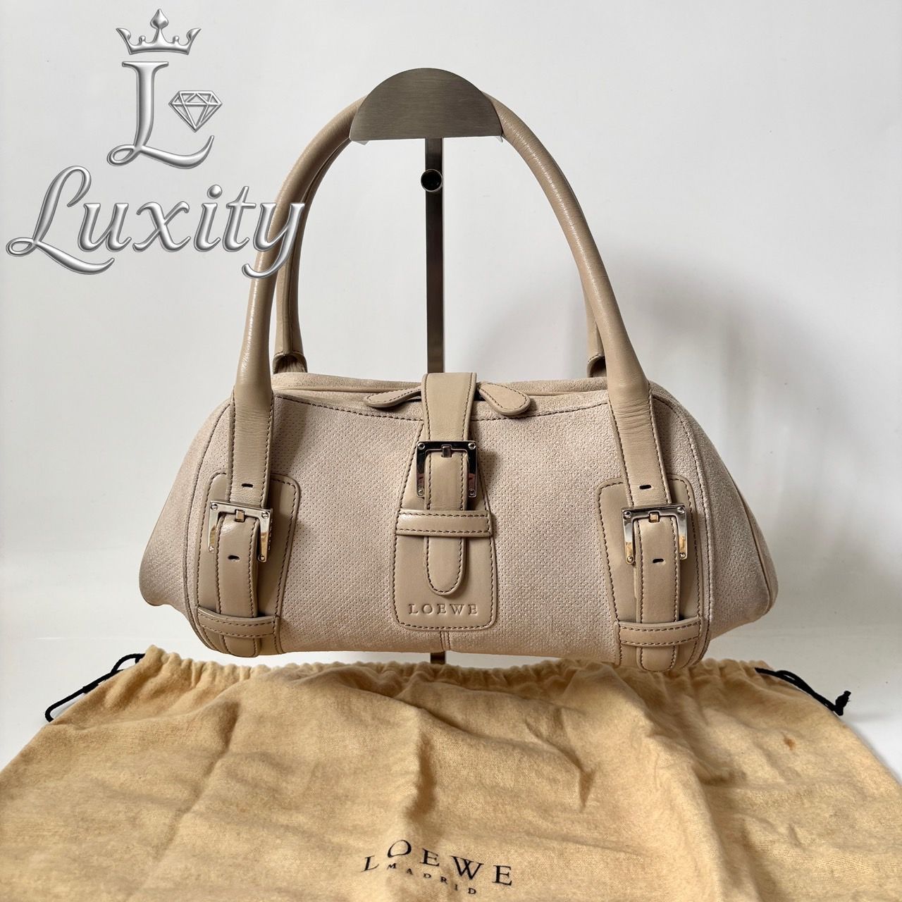 保存袋付 ロエベ LOEWE センダ ハンドバッグ スエード ブラウン 保存袋付 ロエベ LOEWE センダ ハンドバッグ スエード ブラウン
