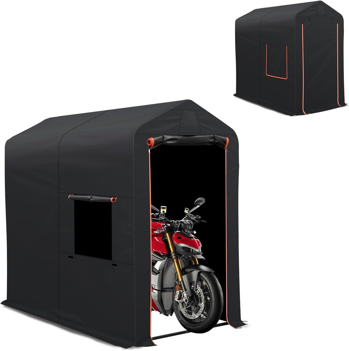 Mozan 【 Sサイズ】 バイクガレージ サイクルポート サイクルハウス 自転車テント 小型バイク 1台用 2台用 バイクシェルター 車庫 バイクテント 屋外簡易 自転車置き場 家庭用 物置 収納 防水 