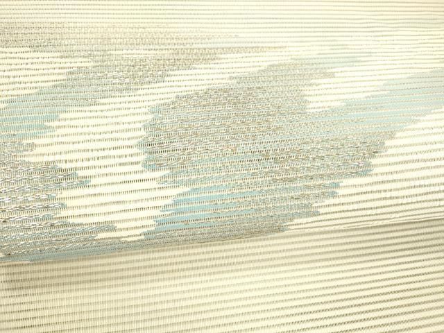 平和屋着物＊夏物 絽綴れ 八寸名古屋帯 抽象文様 金銀糸 正絹