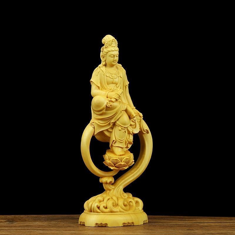 仏像 置物 オブジェ 仏像 彫刻 工芸品 自在観音菩薩 厄除 木彫