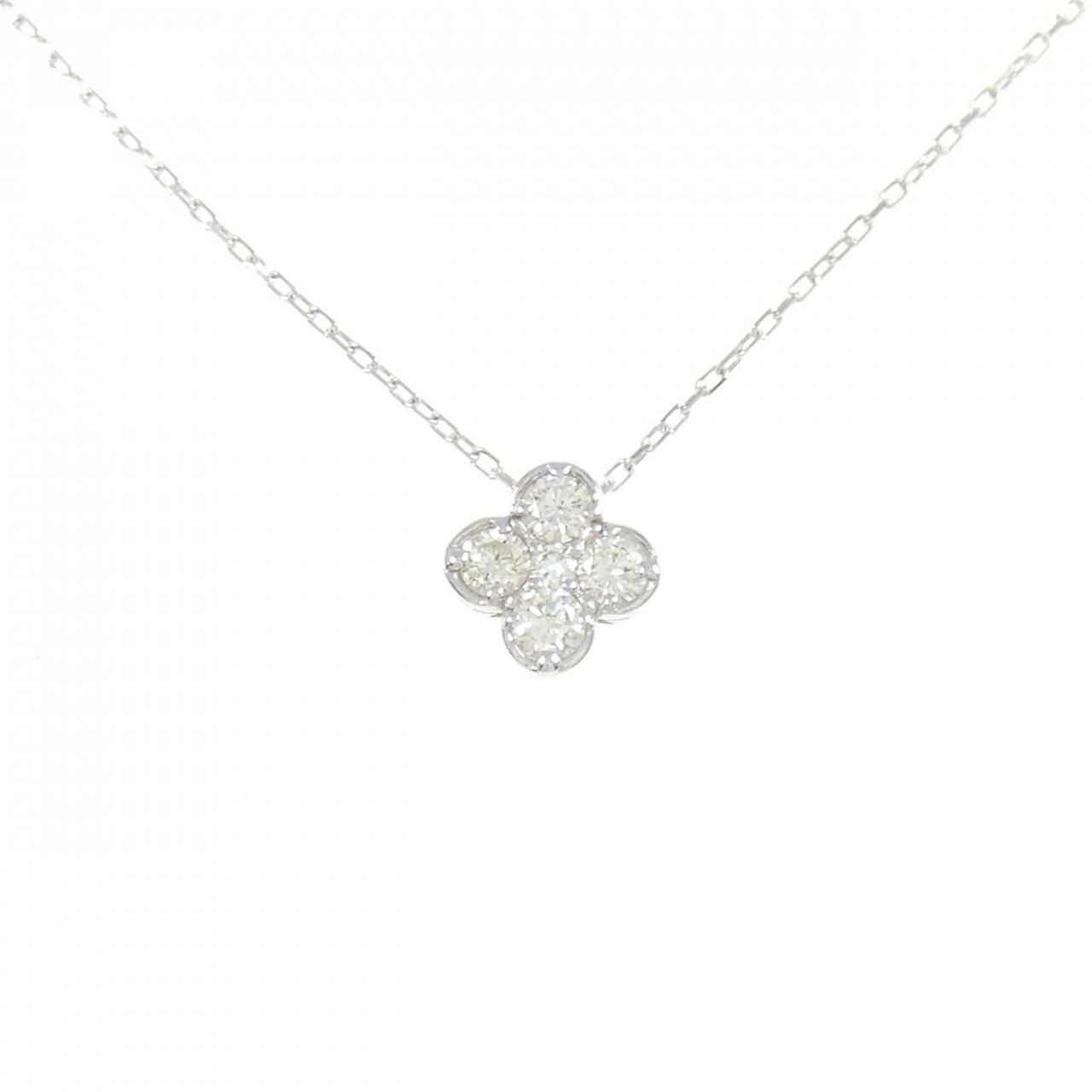 K18WG フラワー ダイヤモンド ネックレス 0.25CT - メルカリ 
