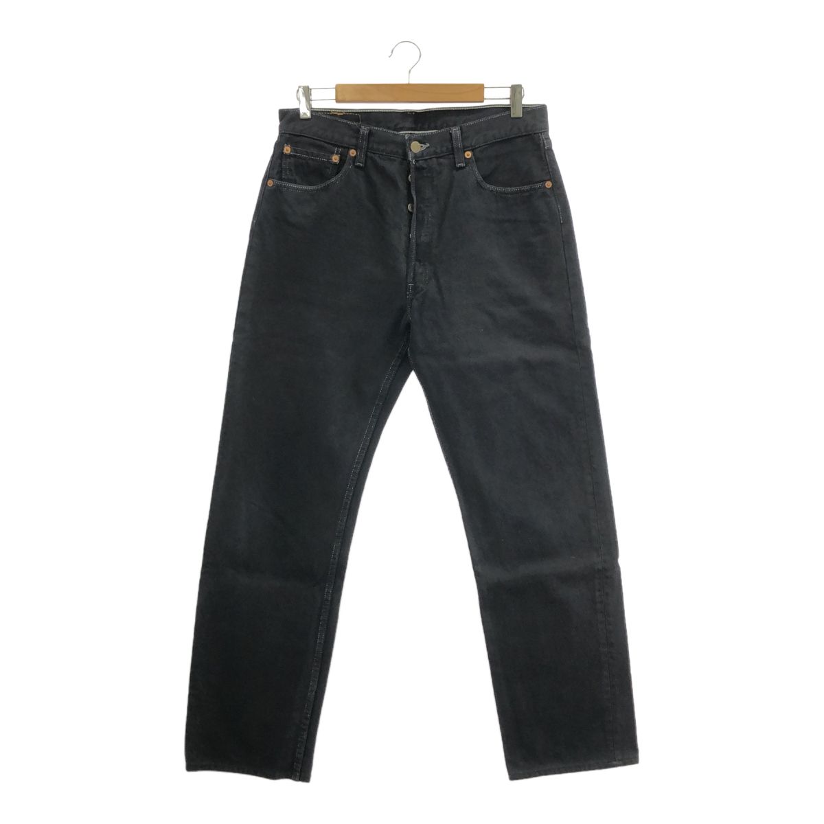 Levi’s / 90S/99年/501/USA製/裾カットオフ/後染め/ストレートパンツ/33/デニム/BLK// Levi's リーバイス 90's 501 後染めブラック デニムストレートパンツ
