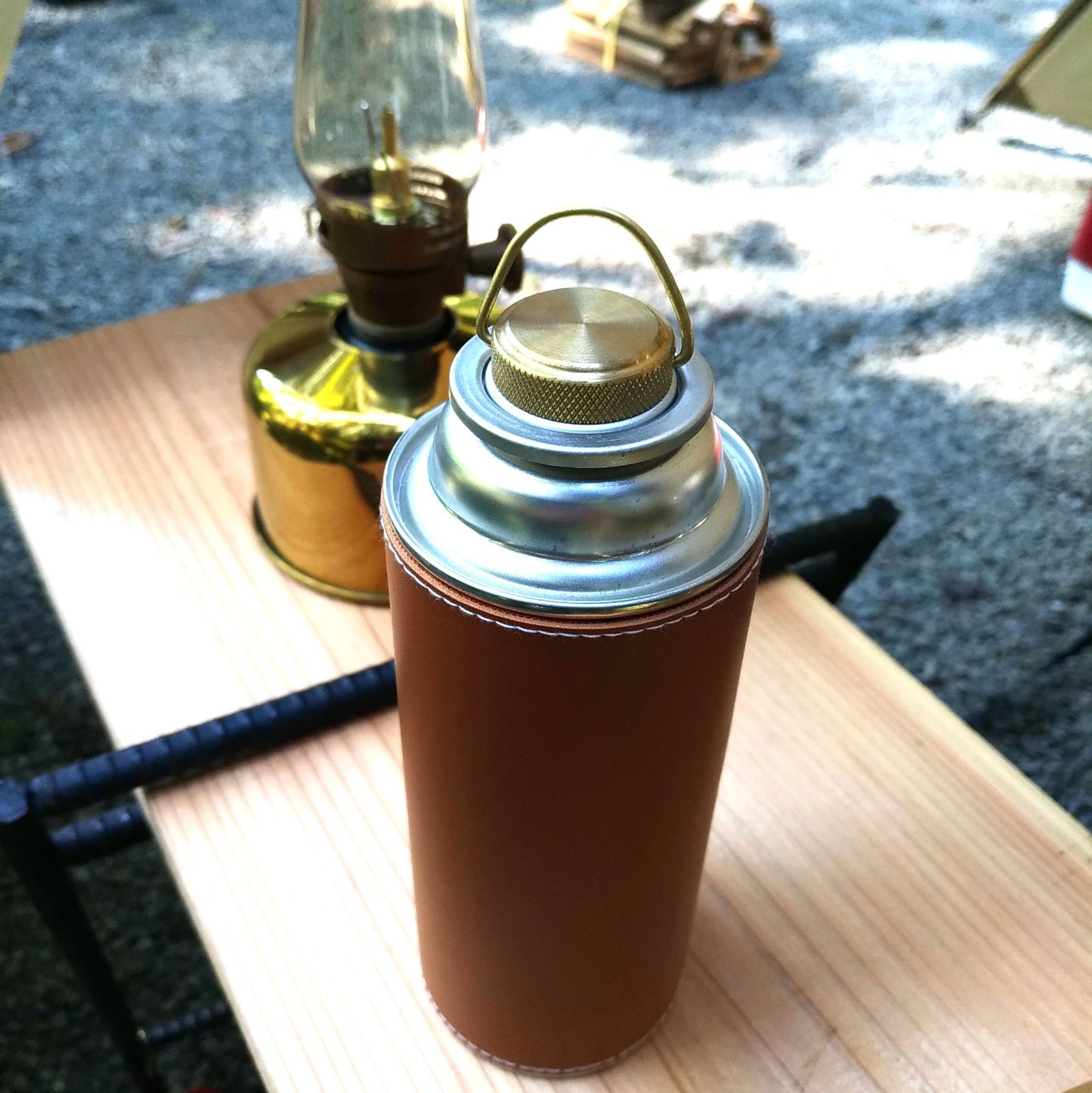 真鍮製CB・OD缶共通キャップ２個　ブラスキャップ　カセットボンベ　アウトドア缶