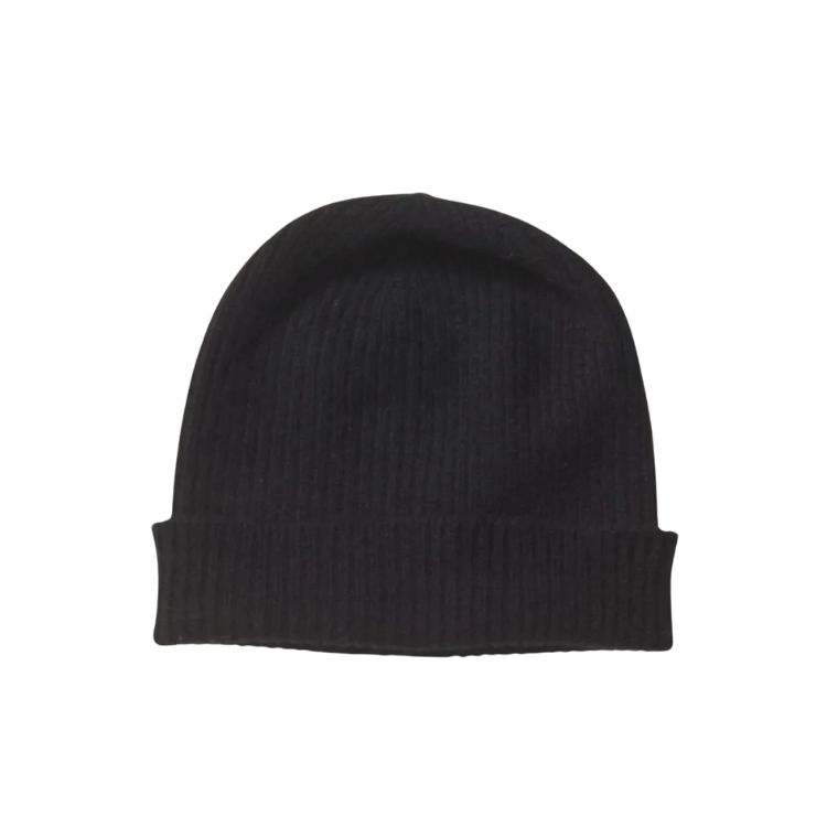 JOSHUA ELLIS ジョシュアエリス 丨 Rib Knit Cashmere Beanie Hat Black-Undyed