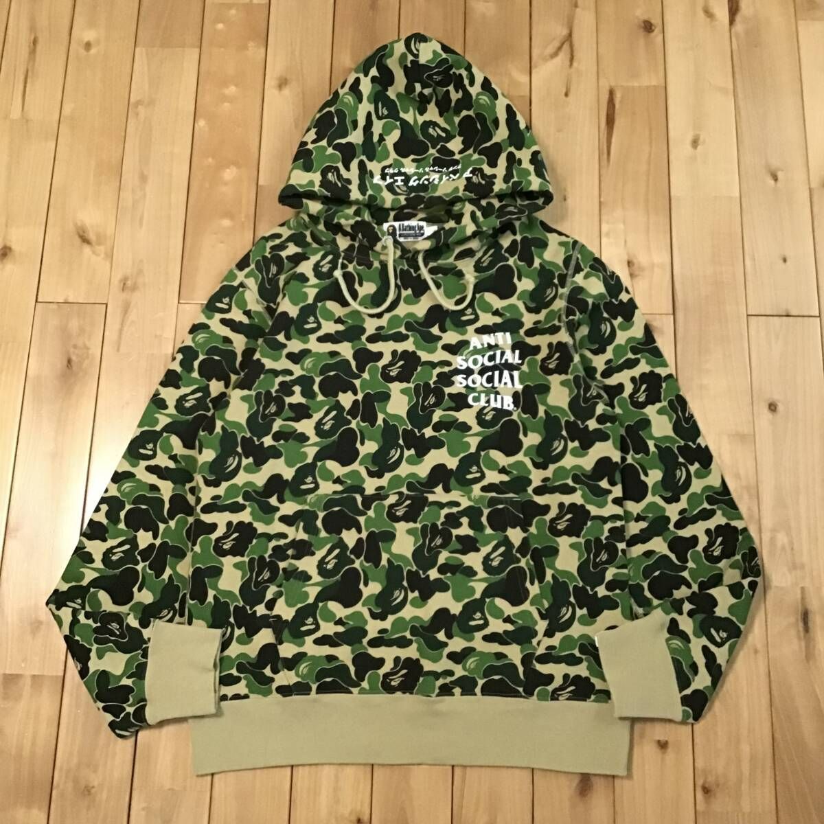 ☆新品☆ ANTI SOCIAL SOCIAL CLUB × BAPE ABC camo pullover hoodie L 