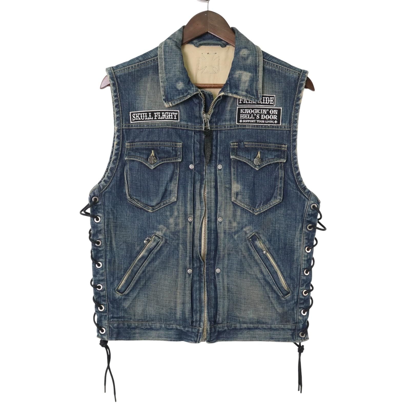 SKULL FLIGHT|スカルフライト レースアップ デニムベスト RM1217-008 231