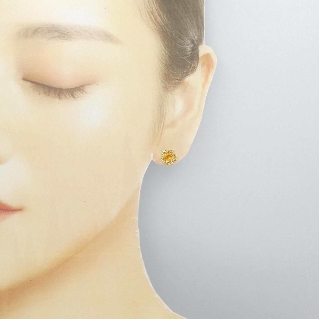 美品】ティファニー K18YG シトリン ピアス 片耳用 6679