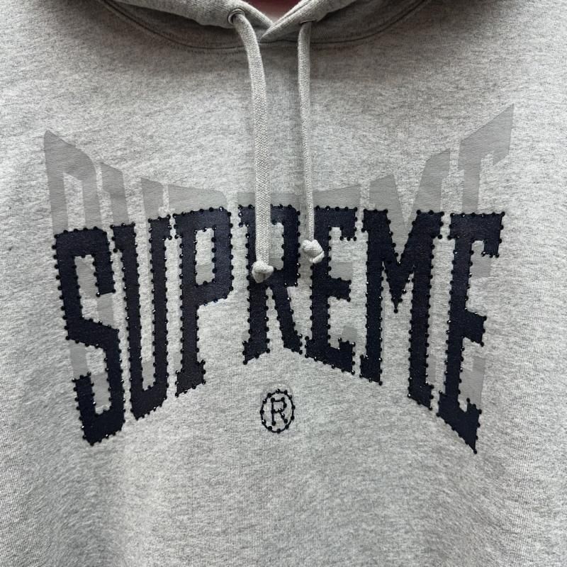 Supreme シュプリーム パーカー 長袖 22AW Rhinestone Shadow Hooded Sweatshirt ラインストーン ロゴ パーカー