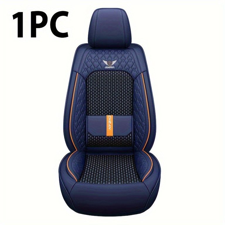 オールシーズン快適 高品質車用シートクッション ブルーシングル