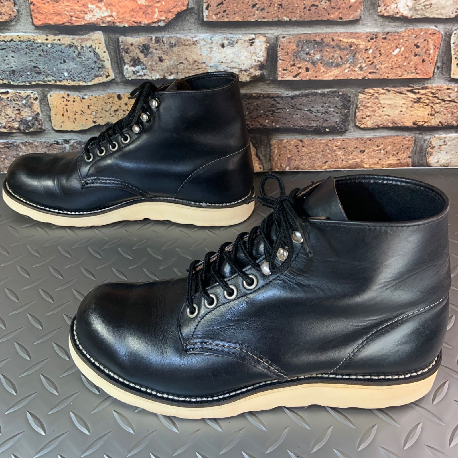 店内商品がすべてレジにて半額！！ ワークブーツ 8165 ☆REDWING 四角犬 JP25 US7D 1997年製 靴