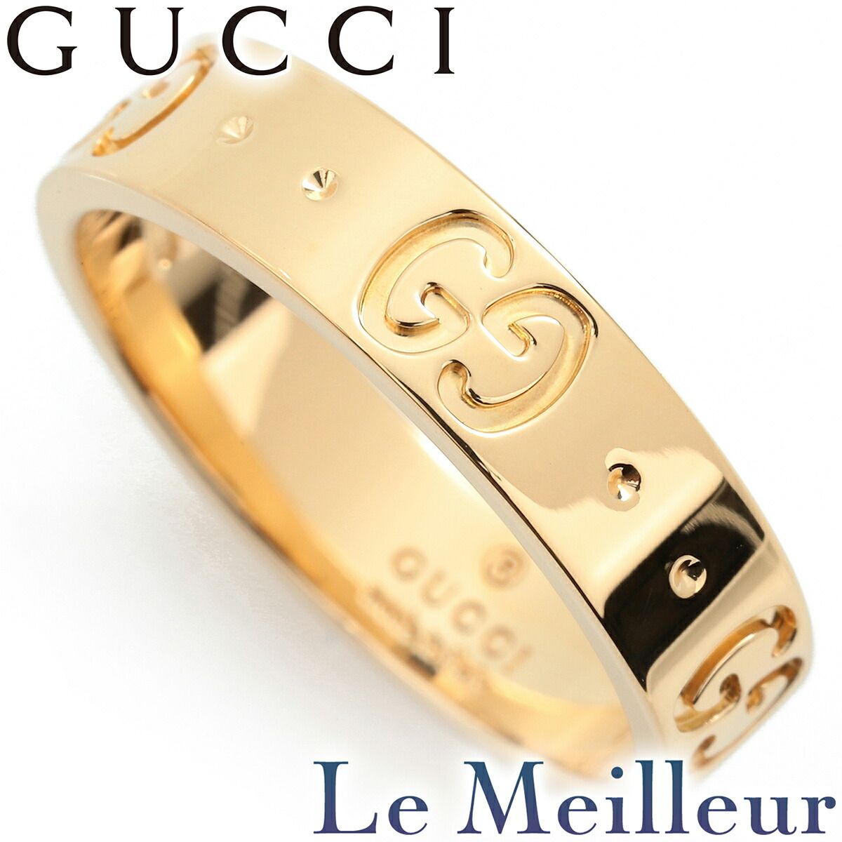グッチ ジージー アイコン リング 指輪 K18 7号 GUCCI 中古 プレラブド