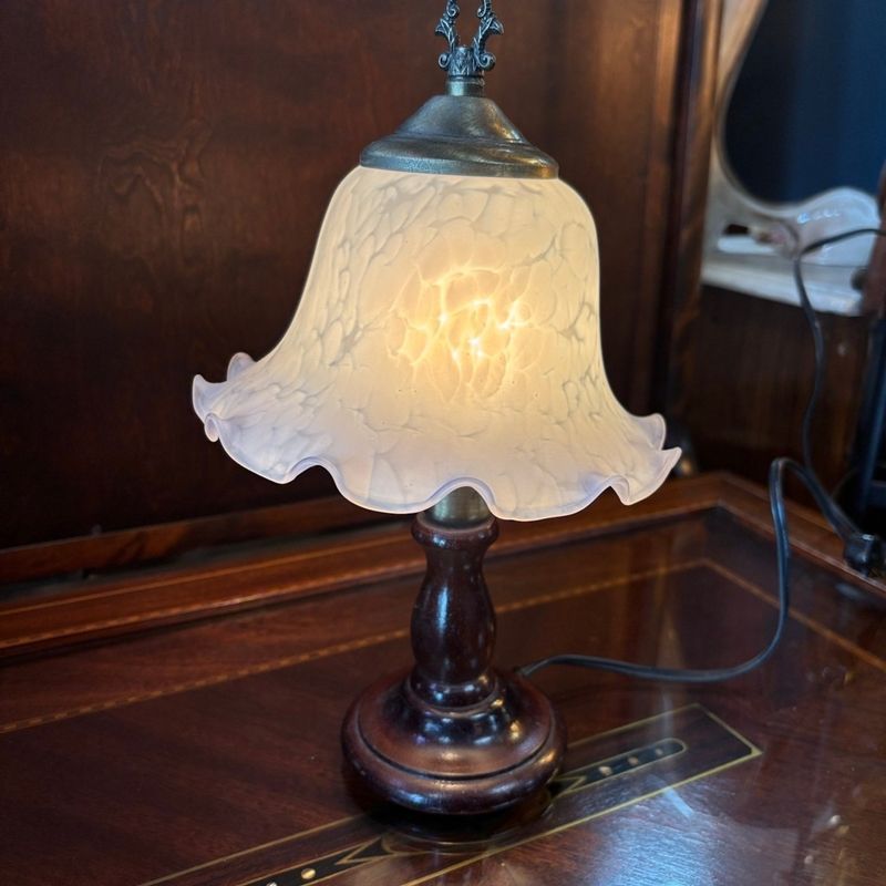 アンティークランプガラスシェードスタンド アンティーク ガラスシェード 照明 27cm スタンドランプ テーブル