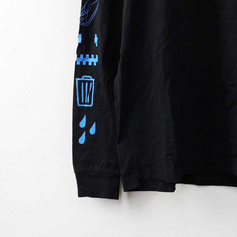 DIESEL ブラック 長袖カットソー グラフィックプリント ディーゼル