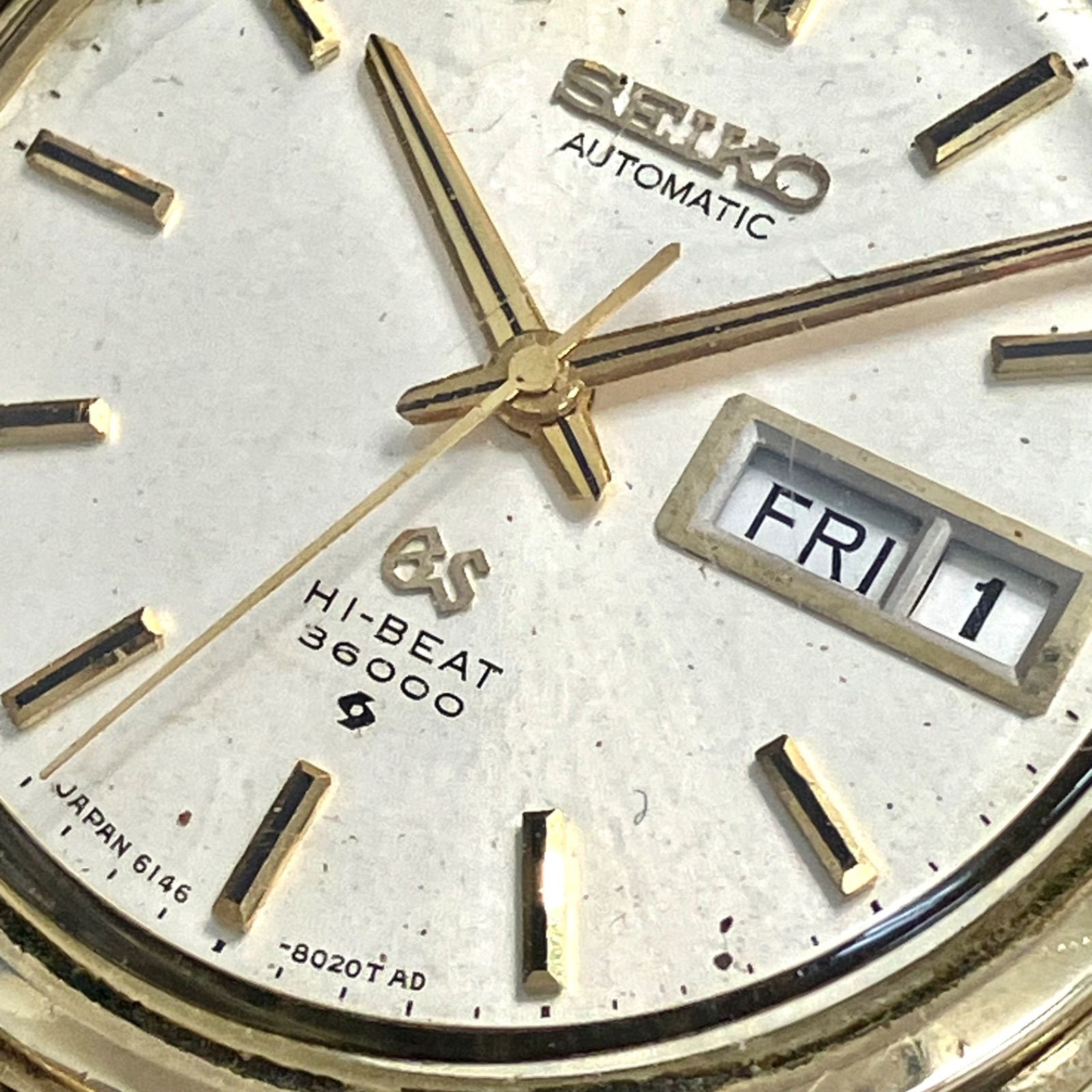 【稼働ジャンク品⭐️修理可能な方ぜひ】 GRAND SEIKO グランドセイコー GS  6146-8000 Hi-BEAT 36000  SEIKO AUTOMATIC 自動巻き ハイビート ビンテージ腕時計 （SNA）0124090900501FG