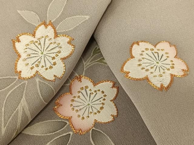 平和屋着物●訪問着　駒刺繍　桜　暈し染め　金彩　正絹　逸品　AAAY4725ck 平和屋着物○訪問着 駒刺繍 桜 暈し染め 金彩 正絹 逸品 AAAY4725ck