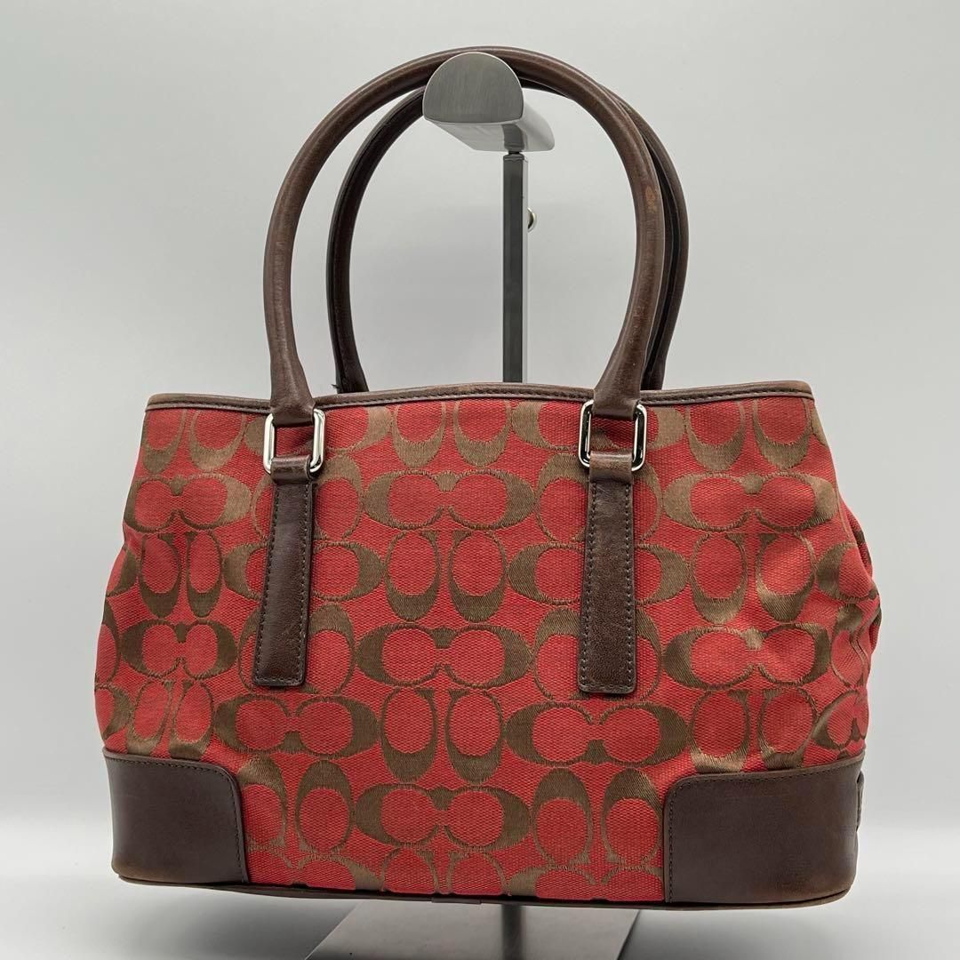 美品】COACH コーチ シグネチャー ハンドバッグ キャンバス 美品】COACH コーチ シグネチャー ハンドバッグ キャンバス