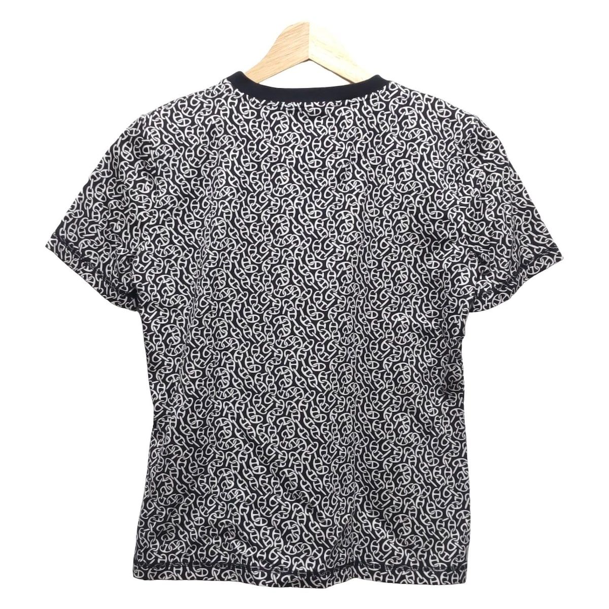 HERMES エルメス 半袖Tシャツ サイズ38 M レディース - ダークネイビー×白 シェーヌダンクル