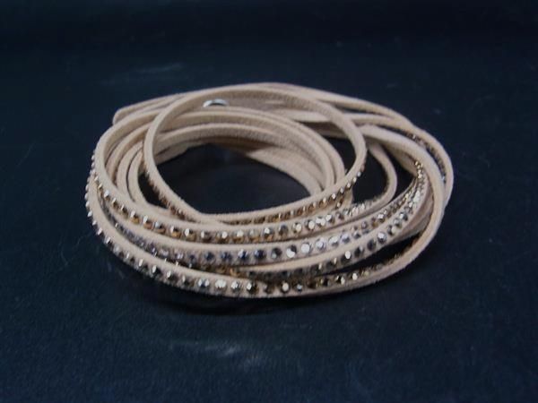 【新品未使用】SWAROVSKI グレージュ ラインストーン ブレスレット SWAROVSKI スワロフスキー ラインストーン ブレスレット 紐