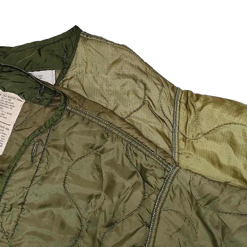 70's アメリカ軍 M-65 フィッシュテールパーカ キルティング ライナー サイズ：S オリーブ U.S.ARMY M-65 Fishtail Parka Quilting Liner Coat 中綿 【中古】