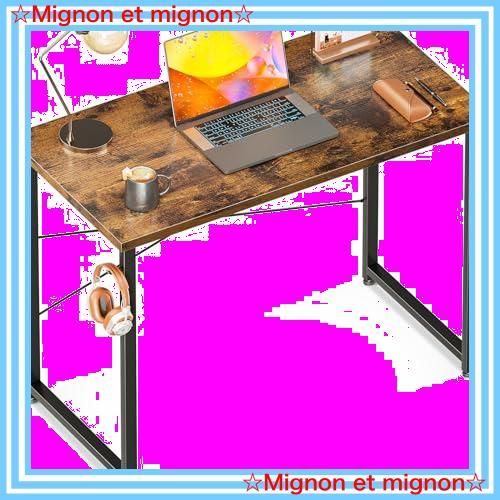 【即日発送】子 シンプルデスク 小さい computer パソコンデスク desk ゲーミングデスク 学習机 コンパクト 幅80cm  pcデスク フック付き 机 在宅ワーク おしゃれ デスク 組立簡単 ODK ビンテージ