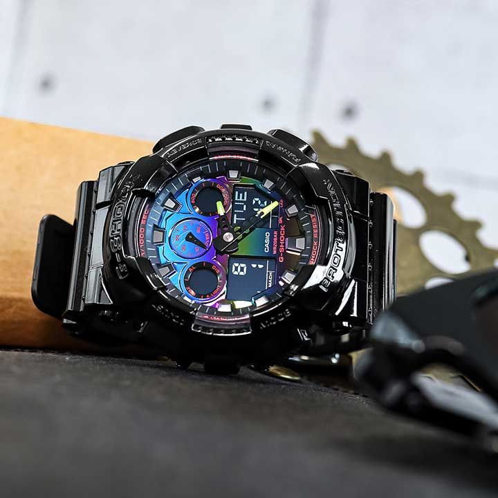 極美品　CASIO カシオ G-SHOCK Gショック　GA-100RGB-1A GA-100RGB-1AJF | CASIO