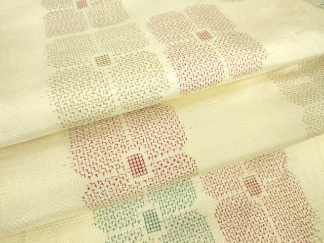 平和屋着物▽上質な紬 単衣 舞花文 正絹 逸品 DAAT9724az