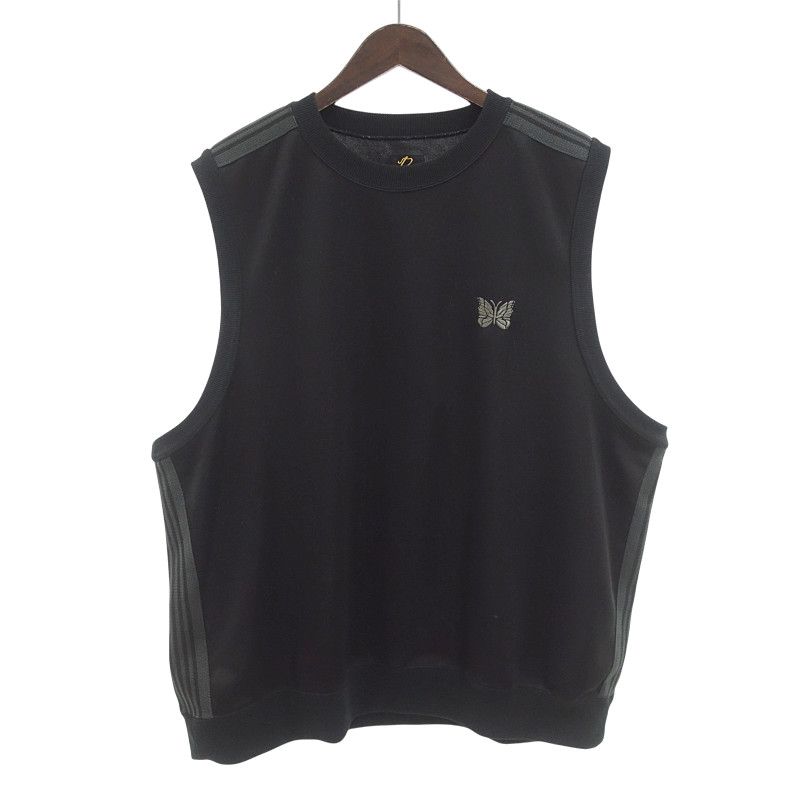 ニードルズ|NEEDLES SLEEVELESS TRACK CREW NECK POLY ノースリーブ ブラック サイズ メンズXL
