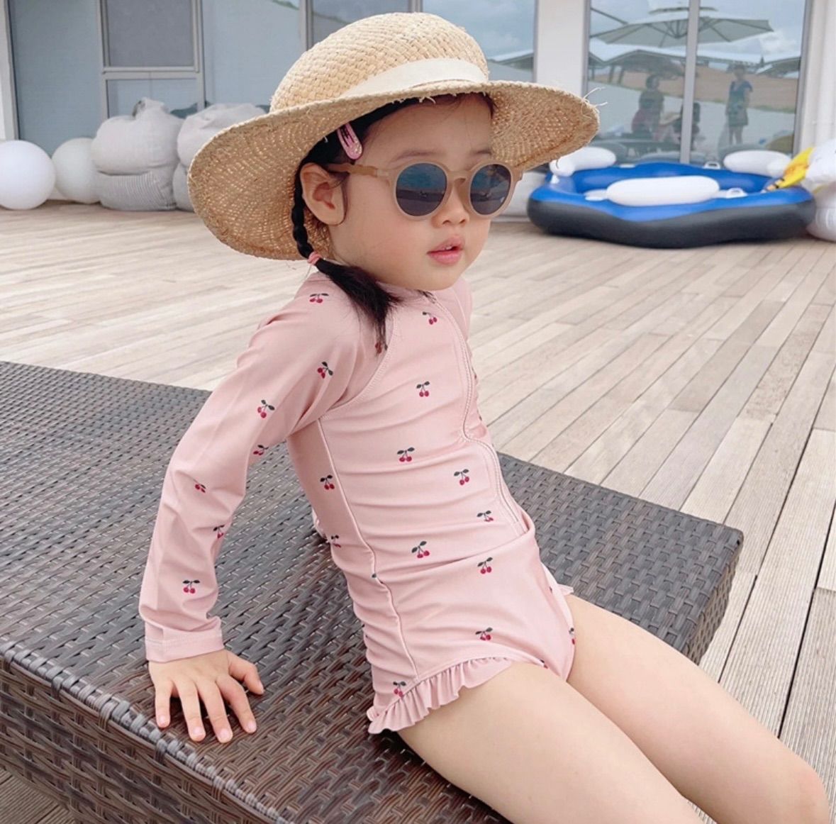 水着 女の子 110 ワンピース ベビー 水着 ラッシュガード キッズ