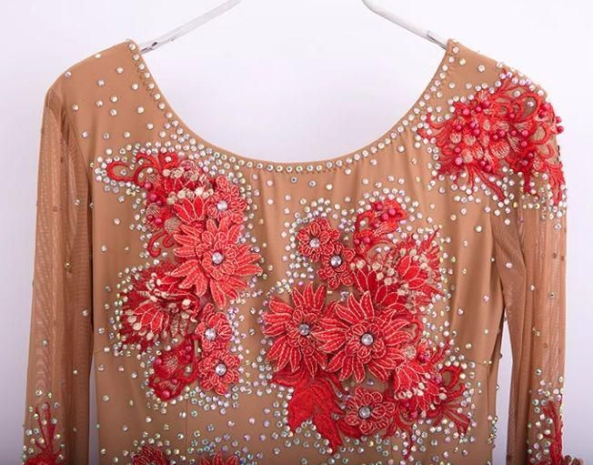 ☆美品 お得 社交ダンスドレス 花火刺繍スタンダードドレス M ☆美品