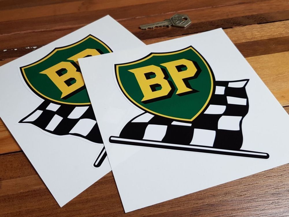 BP Pre '58 Style Shield チェッカーフラッグ　ステッカー　オーダーメイド  発送予定日:9月18日