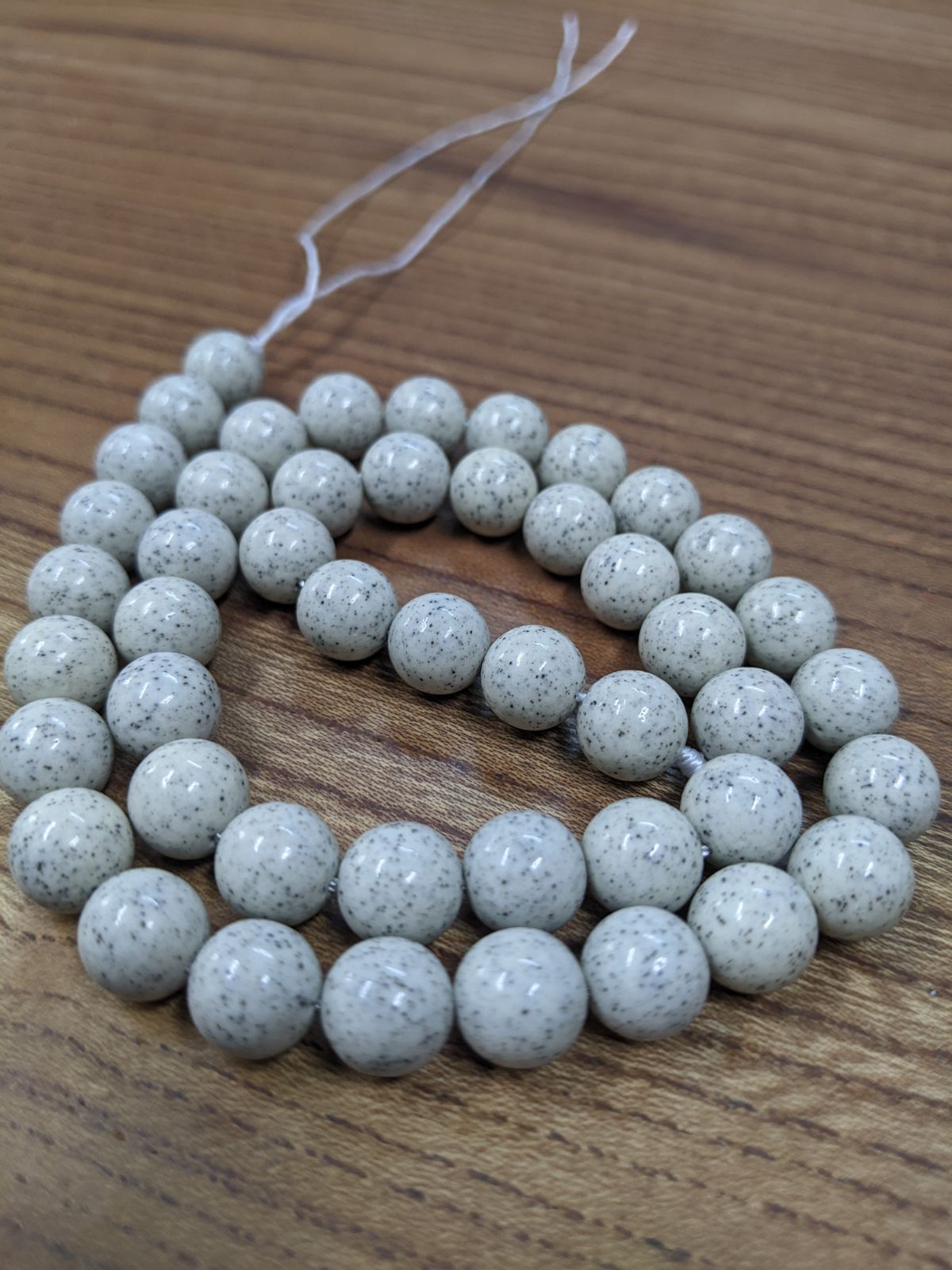 鑑別書付き！北投石（ほくとうせき）12mm玉ブレスレット 鑑別書